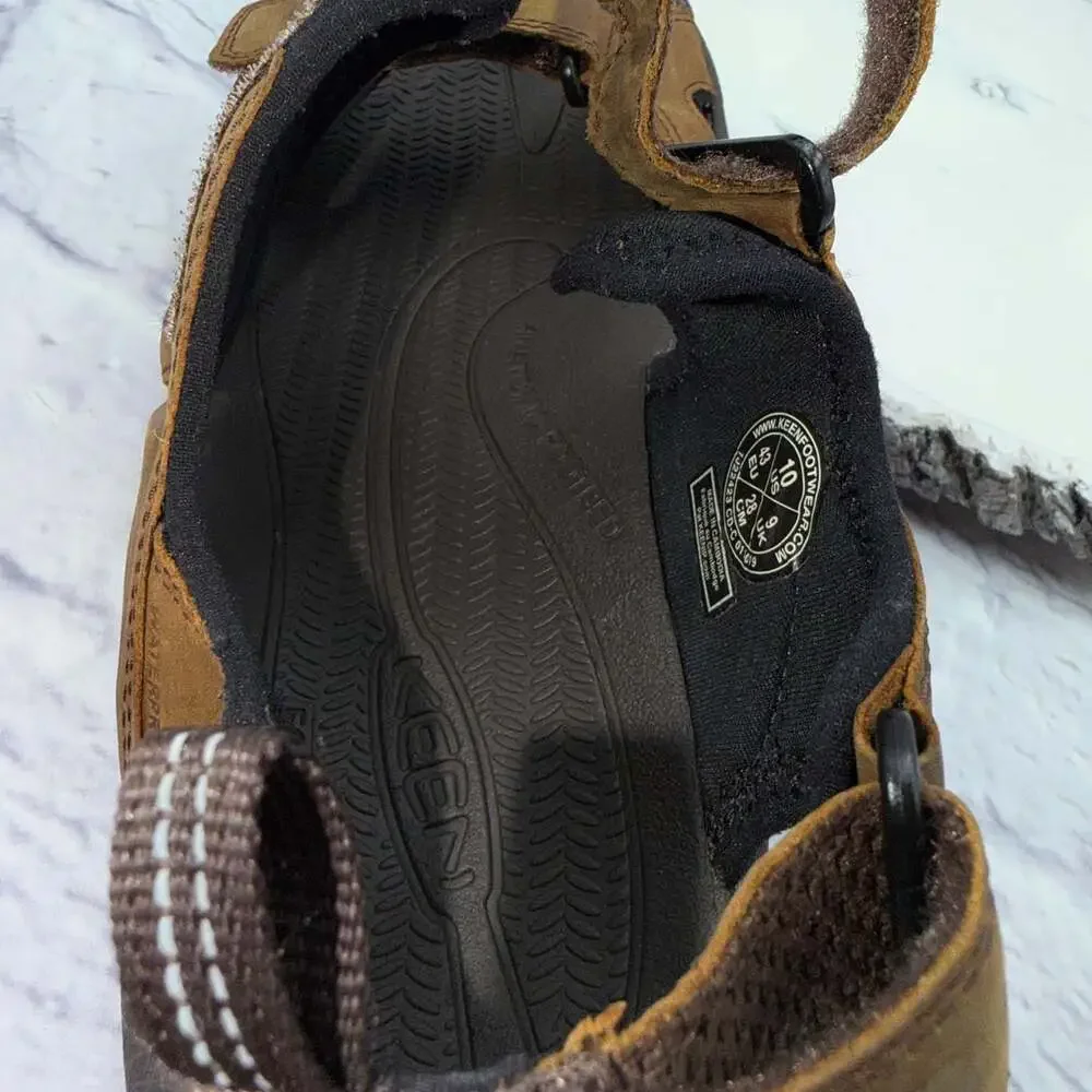 Keen Targhee III Sandals Mens 10 Brown Open Toe Trail Hiking Waterproof Leather